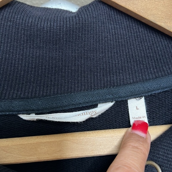 Soft Surroundings black raw seam fold over collar knit tunic size Large - Picture 10 of 11